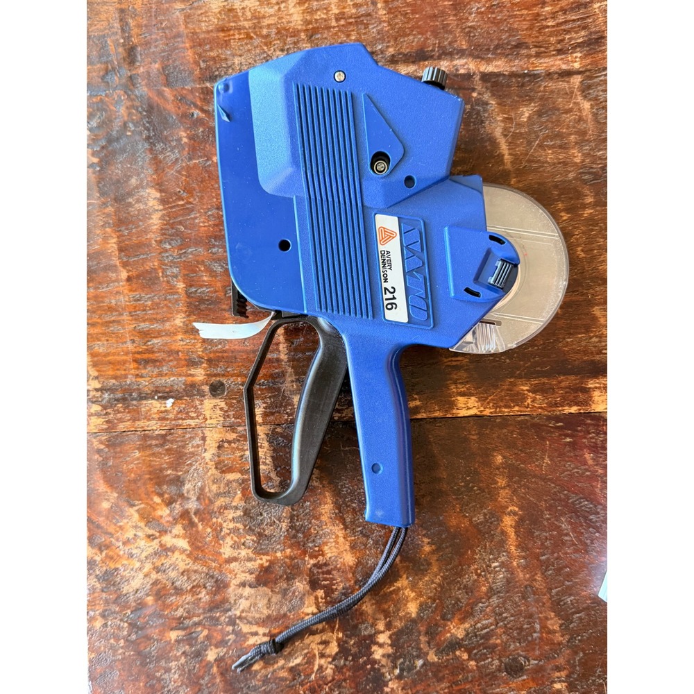 Avery Dennison 216 Price Gun Blue Two Line Labeler Retail Inventory Tool EUC